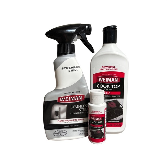 Weimann Other - USED Weiman Stainless Steel Cleaner & Cook Top Cream 3Piece Kitchen Cleaning LOT